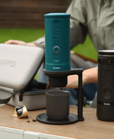 OutIn Portable Universal Coffee Stand – Black - Barista Delight