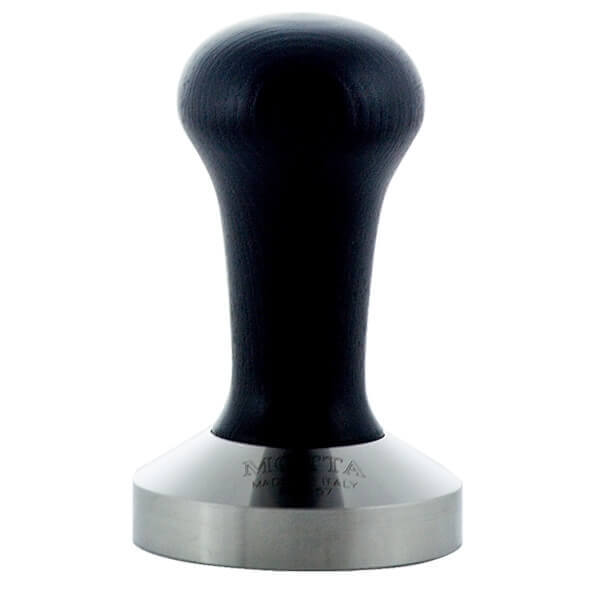Motta Stainless Steel Coffee Tamper with Black Wooden Handle - Barista Delight