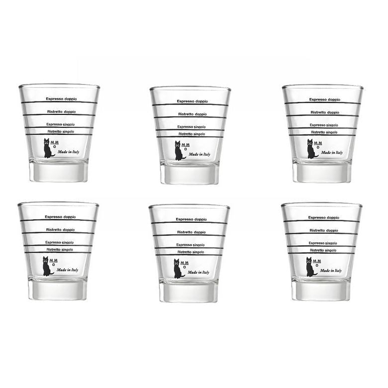 Motta Set of 6 Measuring Cups for Espresso - Barista Delight